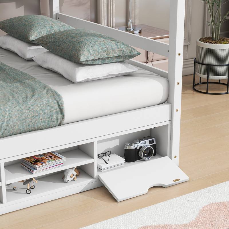 Cozy Haven Bed with Roof & Storage