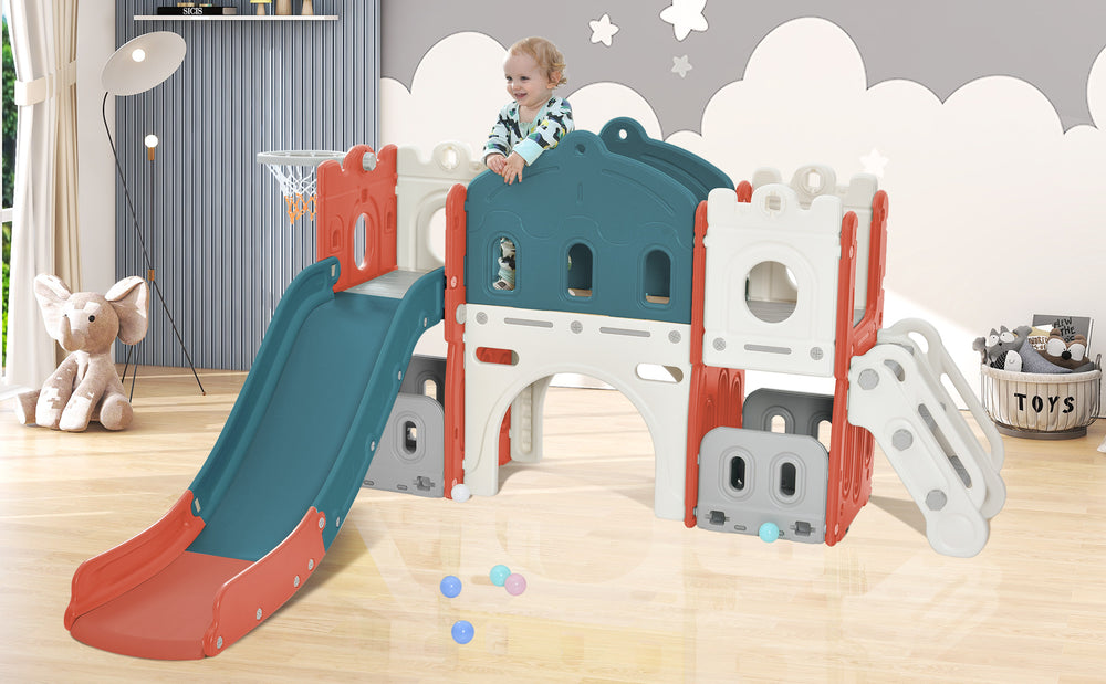 Adventure Castle Playset with Slide & Hoop