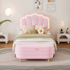 Floral Dreams Twin Bedroom Set with LED Bed and Cozy Storage Ottoman