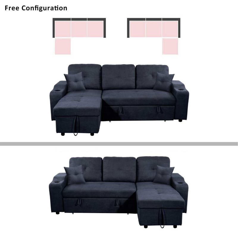 Cozy Corner Convertible Sofa with Storage