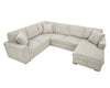 Cozy Khaki U-Shaped Sofa Bed with USB & Storage