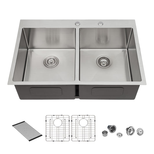 Stainless Steel Double Drop-In Kitchen Sink