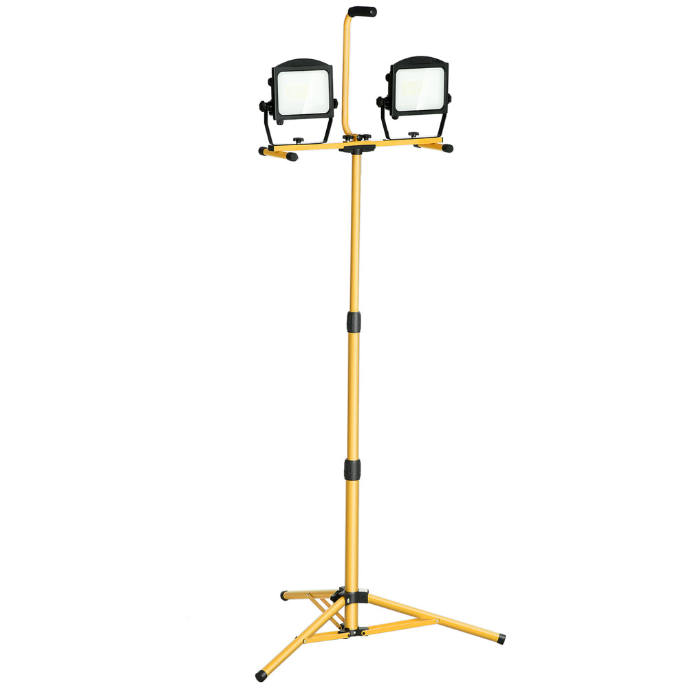 Bright Dual-Head LED Work Lights with Adjustable Stand