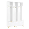 Chic Storage Hall Tree with Bench and Gold Accents