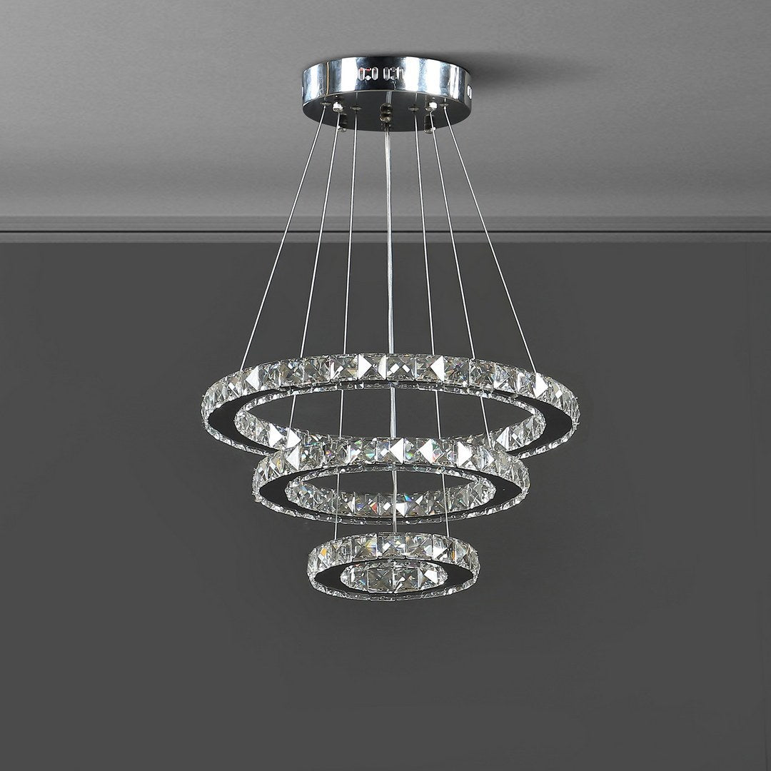 Elevate Crystal LED Chandelier with Remote Control