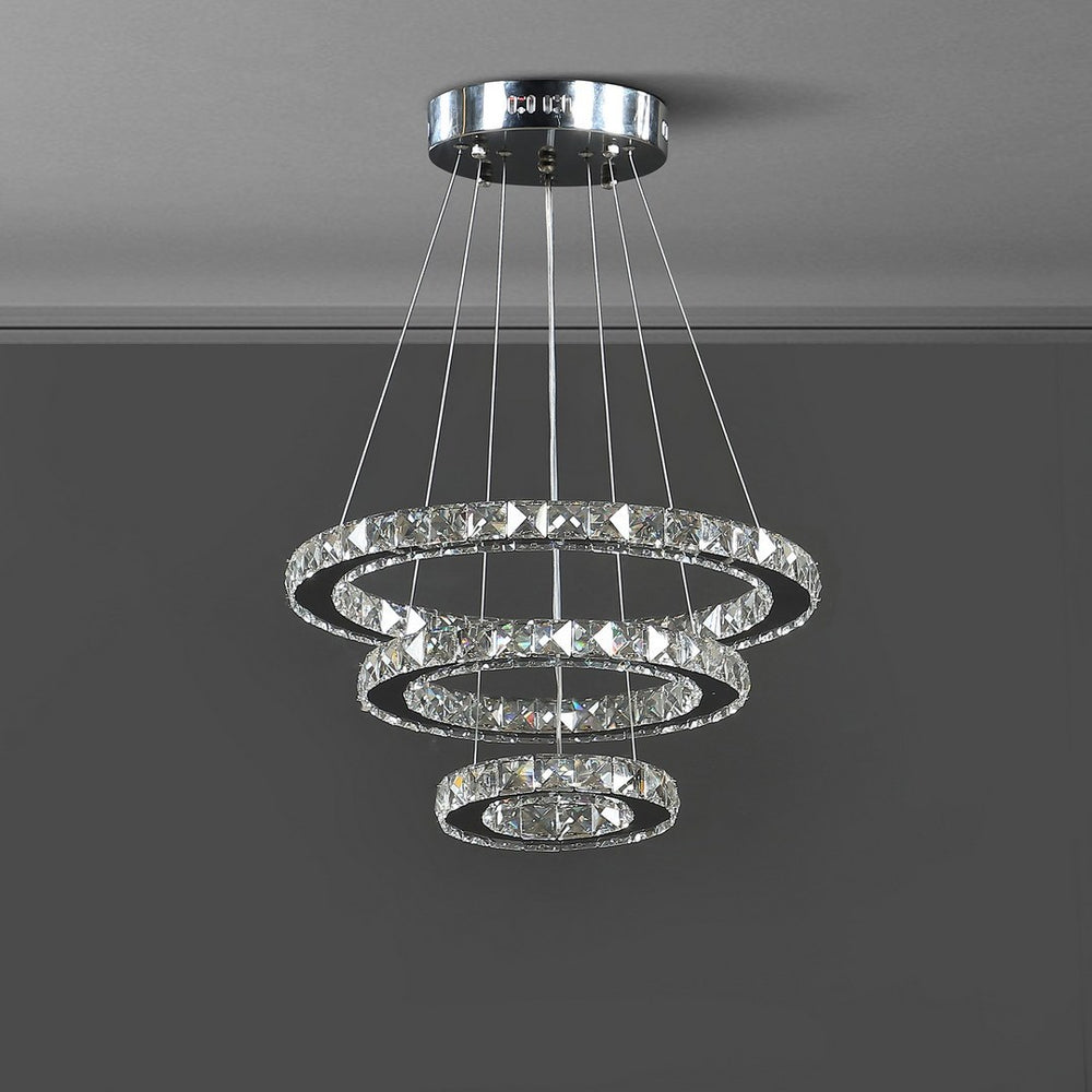 Elevate Crystal LED Chandelier with Remote Control