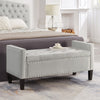 Cozy Gray Storage Bench with Armrests