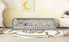 Cozy Kids' Twin Floor Bed with Safety Rails and Door - Gray