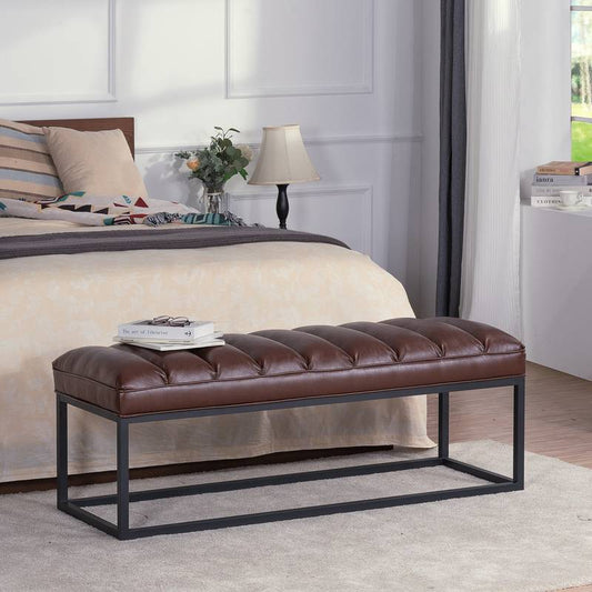 Chic Metal and Upholstered Bench for Your Space