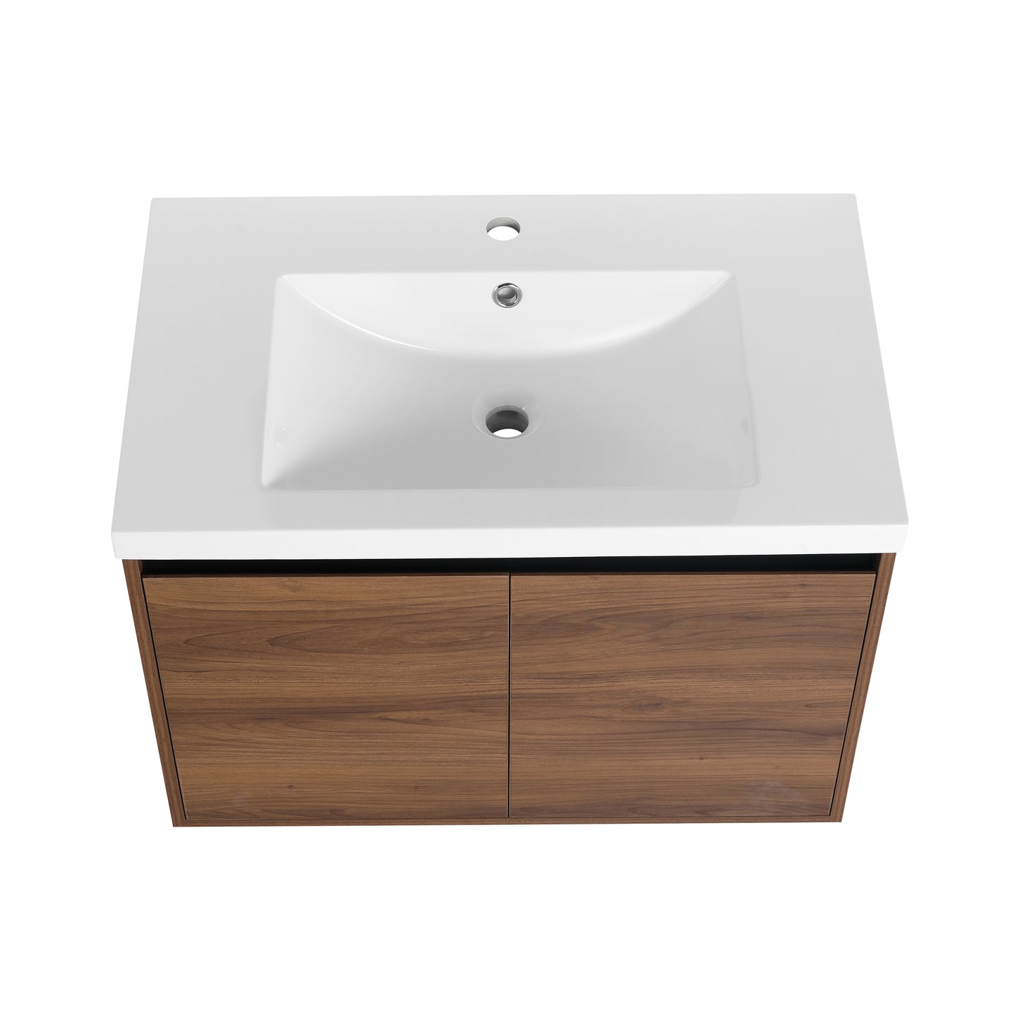 Chic Brown Bathroom Vanity Set with Resin Sink