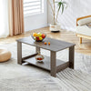 Sleek Gray Double Layer Coffee Table