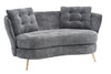 Chic Grey Loveseat with Gold Legs