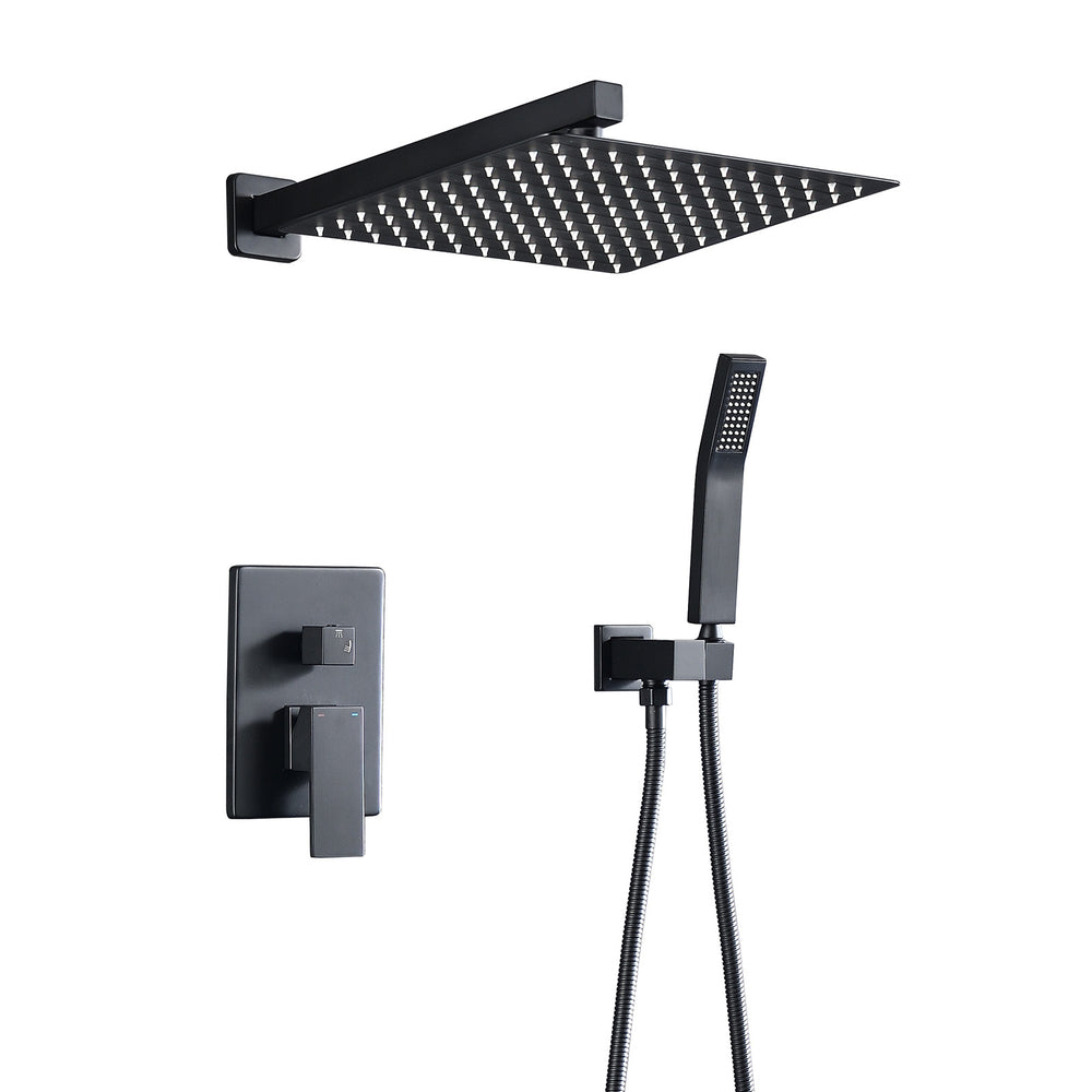 Sleek Matte Black Rain Shower Set