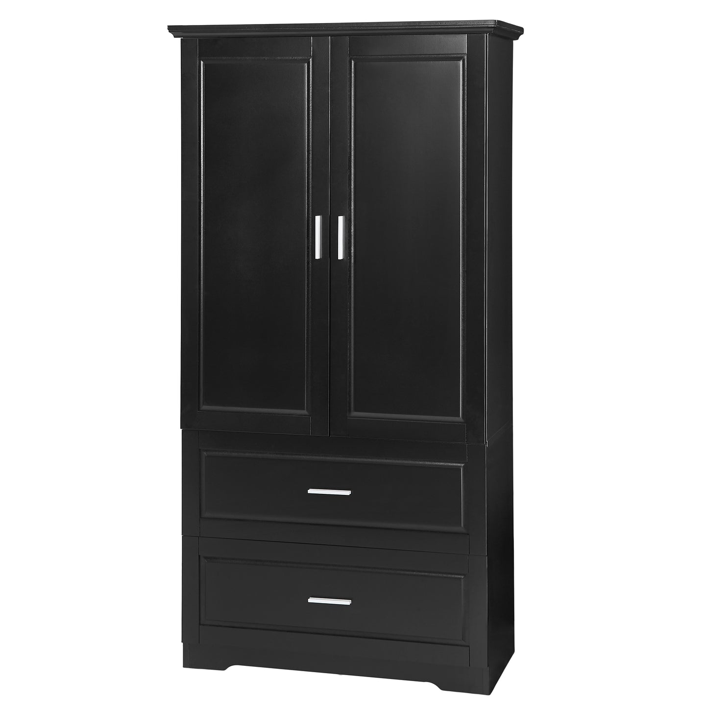 Sleek Black Bathroom Storage Cabinet with Adjustable Shelves