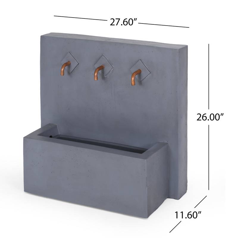 Cody No-Assembly Outdoor Fountain in Light Gray