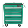 Rolling Green Tool Cart with Seven Drawers