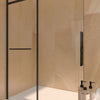 Sleek Frameless Shower Door with Towel Bar & Matte Black Finish