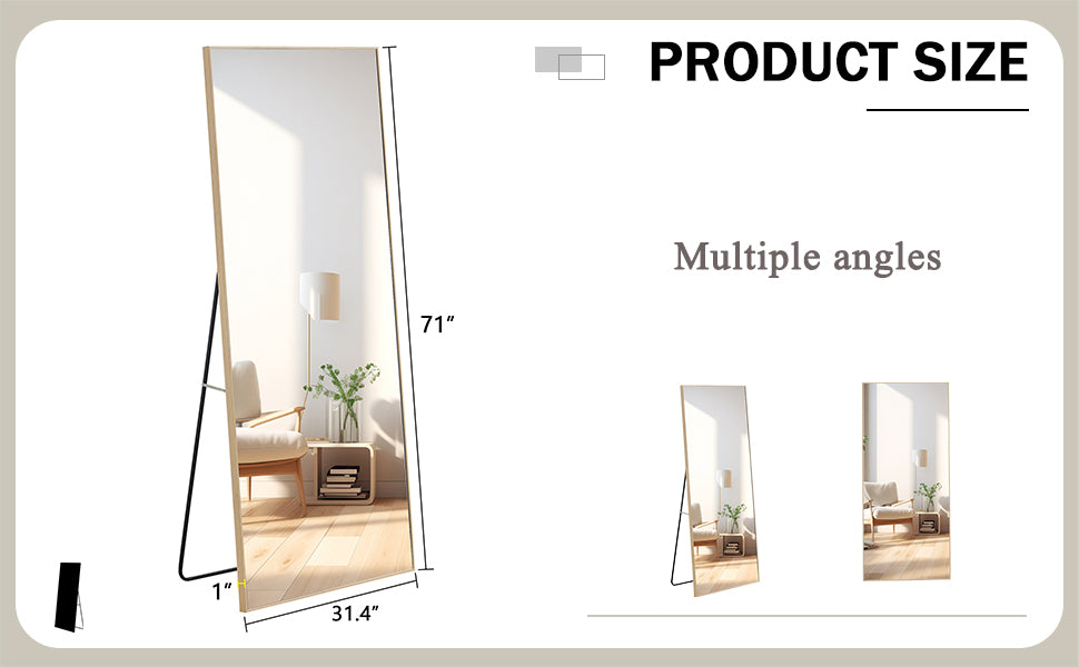 Elegant Full-Length Solid Wood Mirror