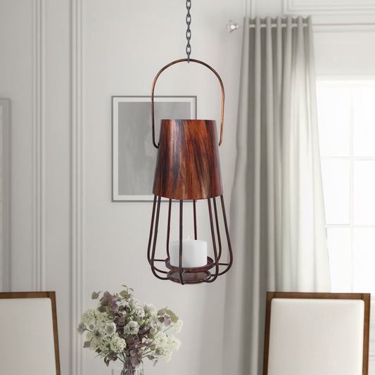 Chic Vintage Iron Lantern with Curved Handle