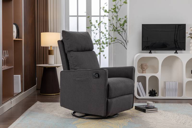 Cozy Glider Rocker Chair - Dark Gray