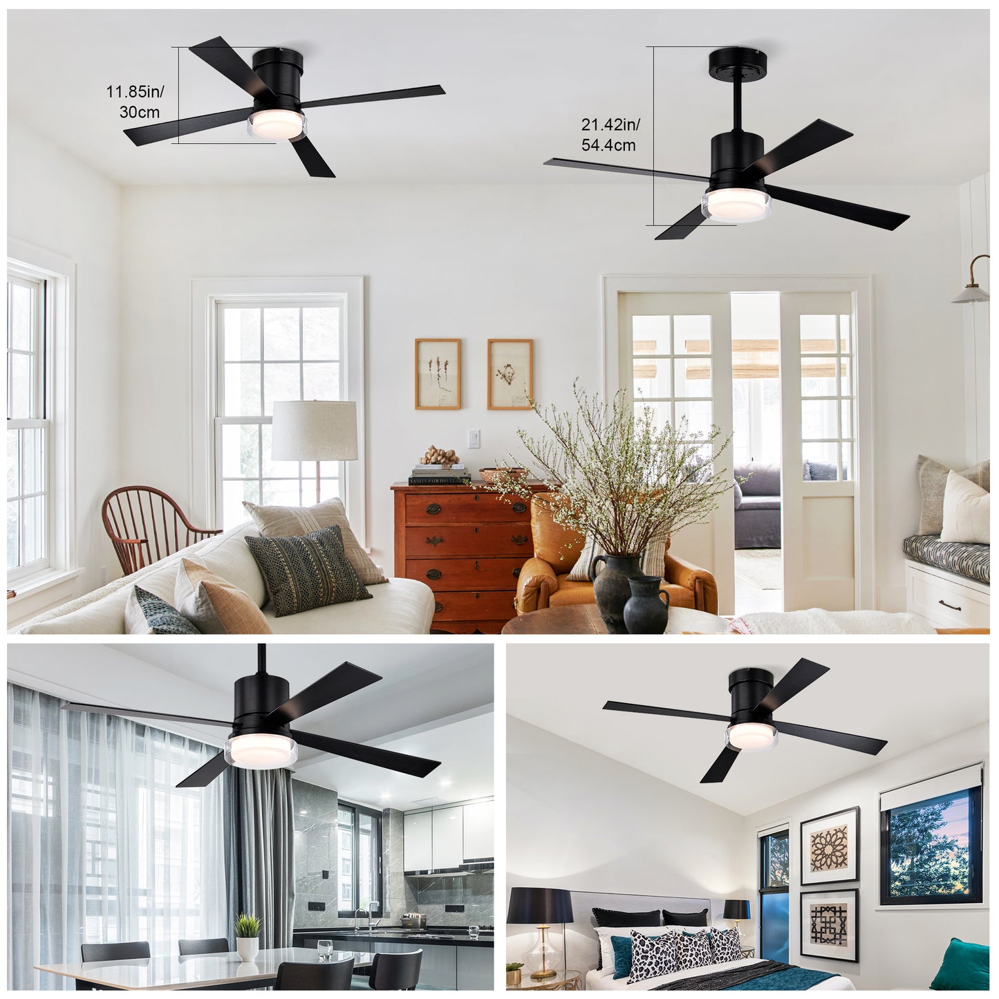 Modern Dimmable Fandelier Ceiling Fan with Remote