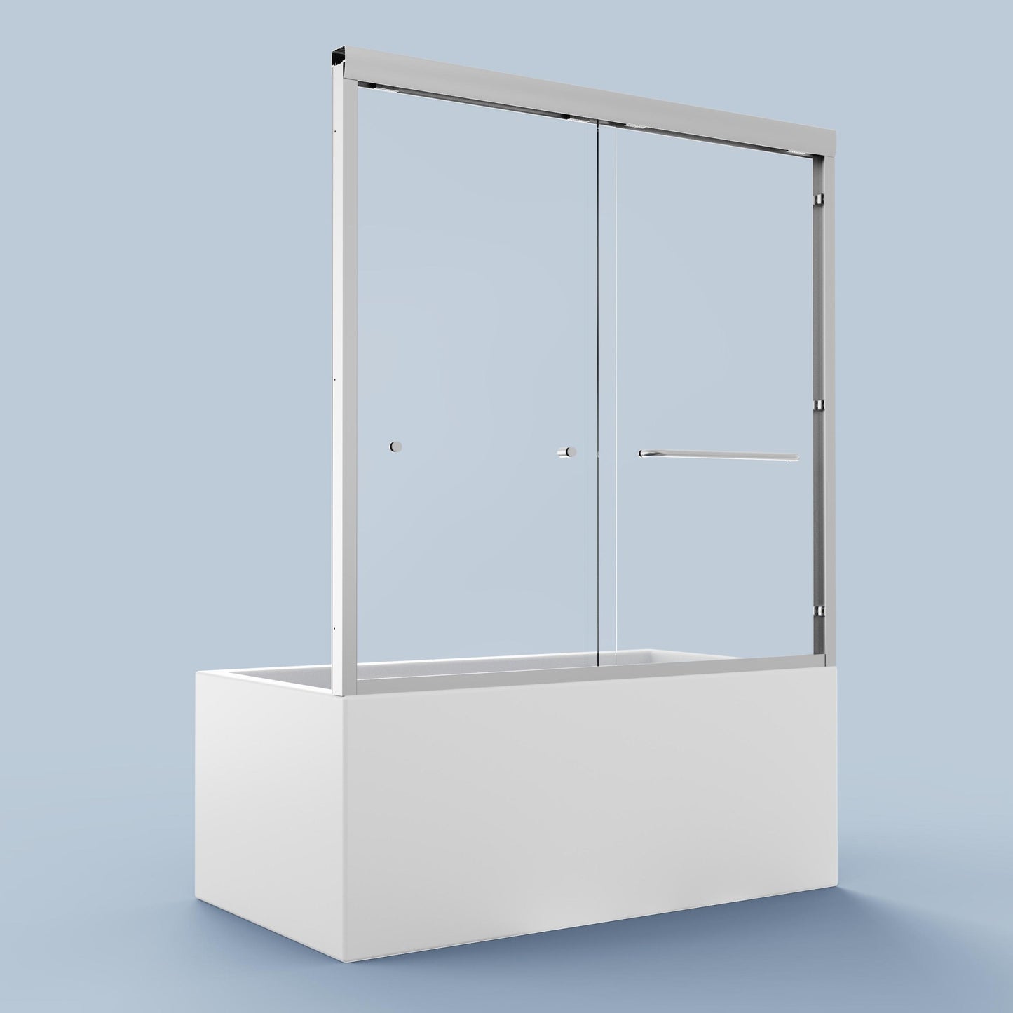 Sleek Chrome Semi-Frameless Sliding Tub Door