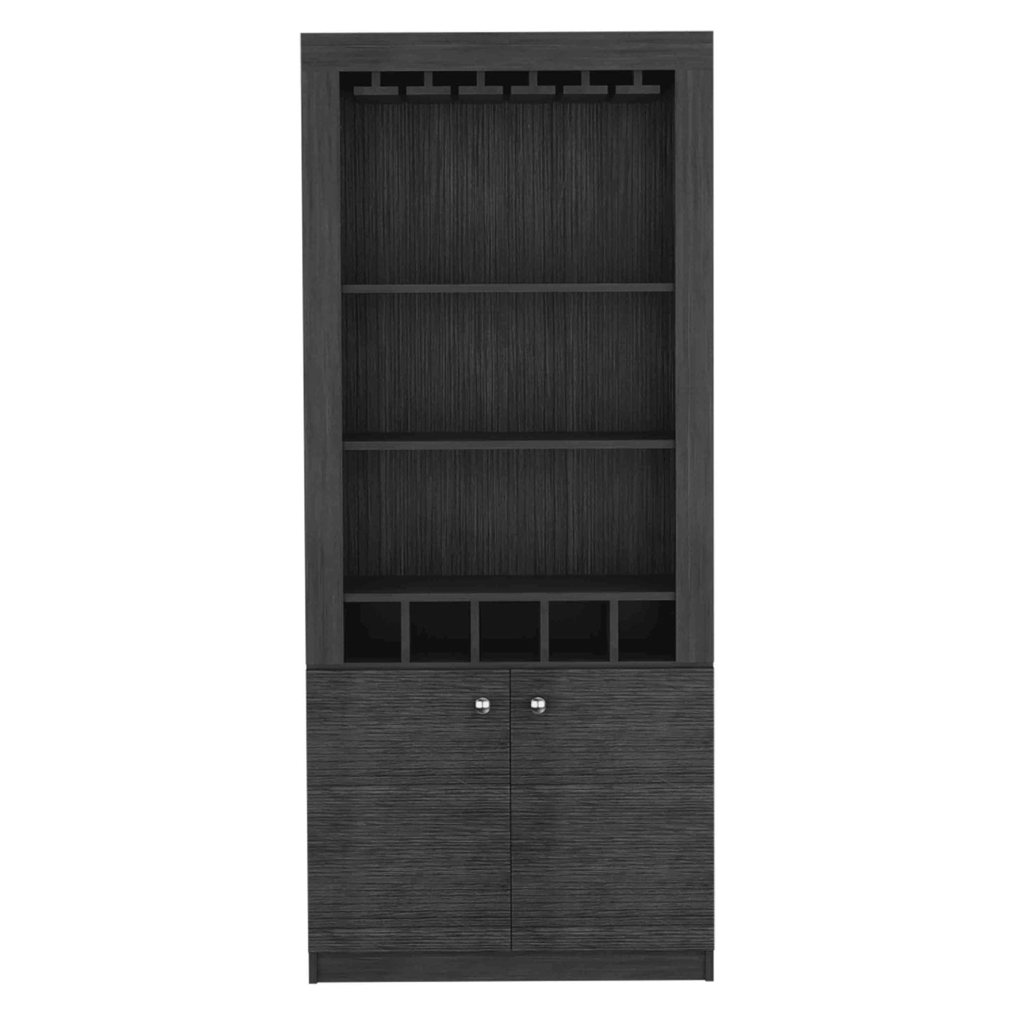 Smokey Oak Wine Bar Cabinet