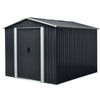 Spacious Black Outdoor Metal Storage Shed