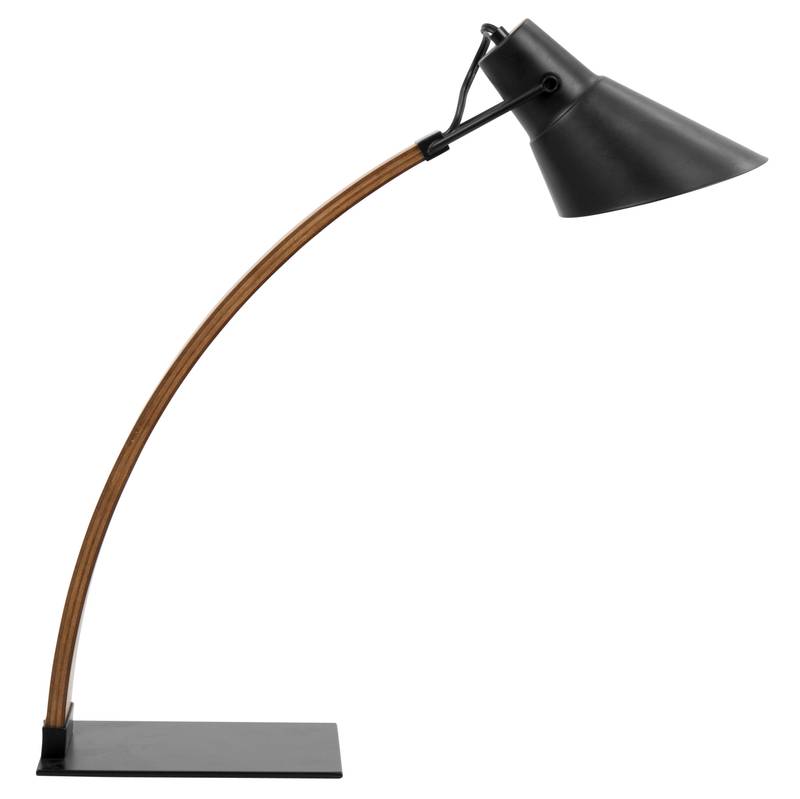 Noah Modern Mid-Century Table Lamp in Walnut & Black