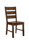 Chic Walnut Slat Back Dining Chairs - Set of Two