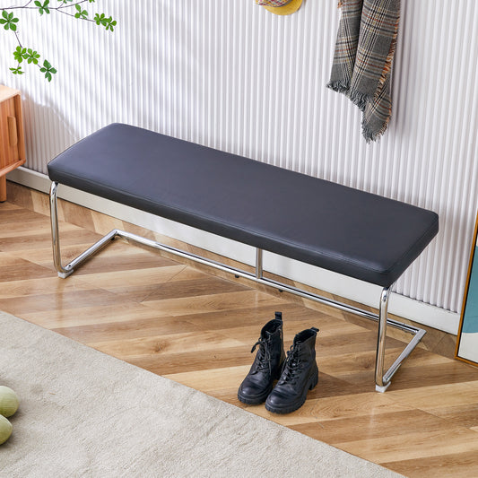 Stylish Shoe Bench with Silver Legs - Perfect Storage for Every Space