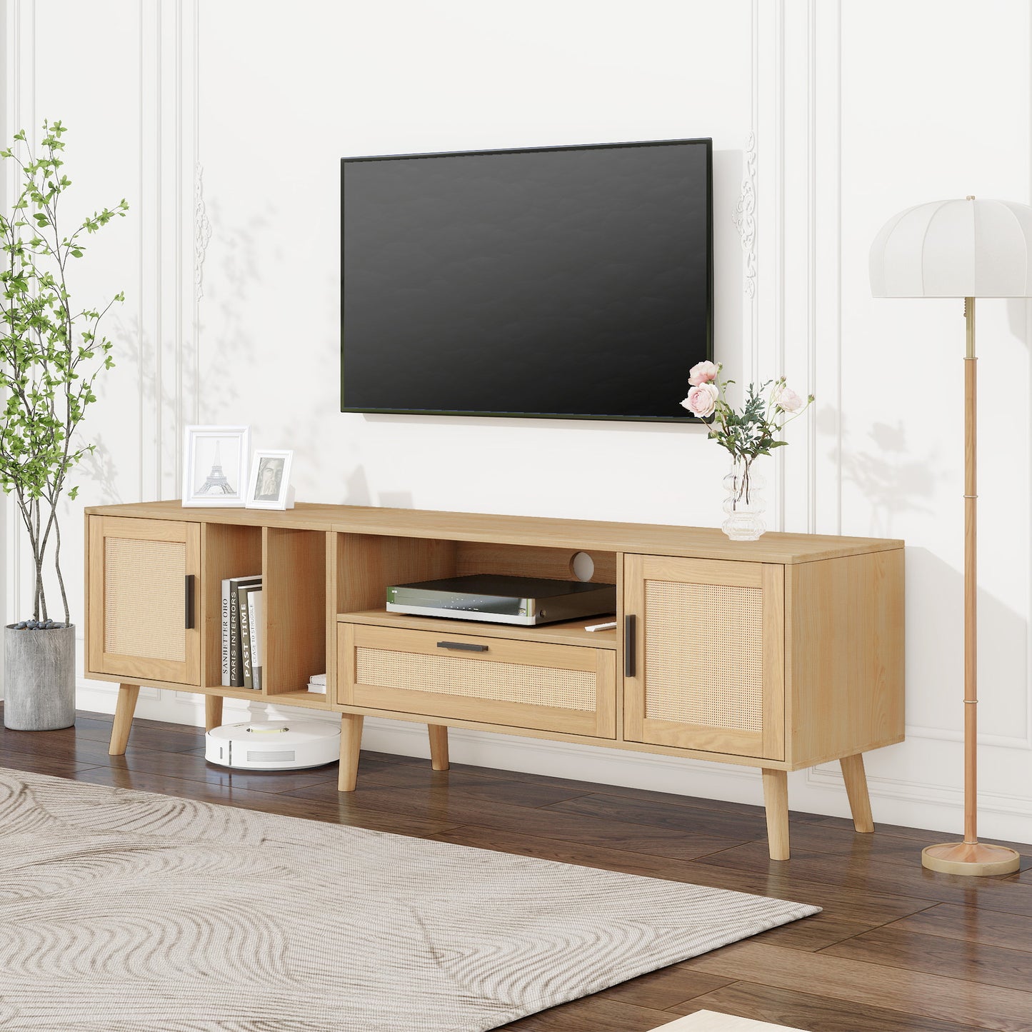 Rattan Chic TV Stand: Stylish Console for Any Room