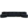 Chic Black Modular Sofa with Loungers and Plush Pillows