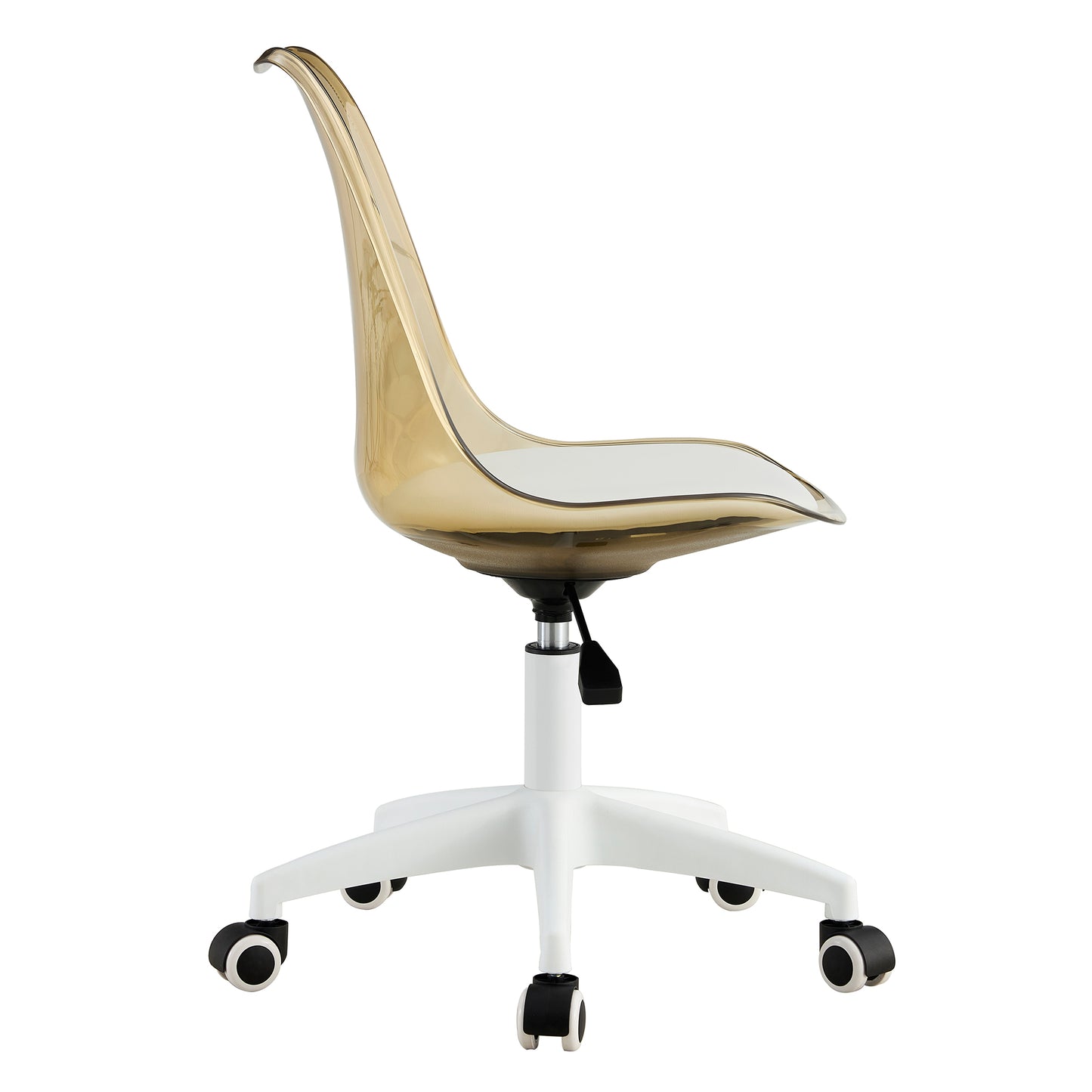 Swivel Comfort: Stylish Armless Desk Chair in Amber Brown