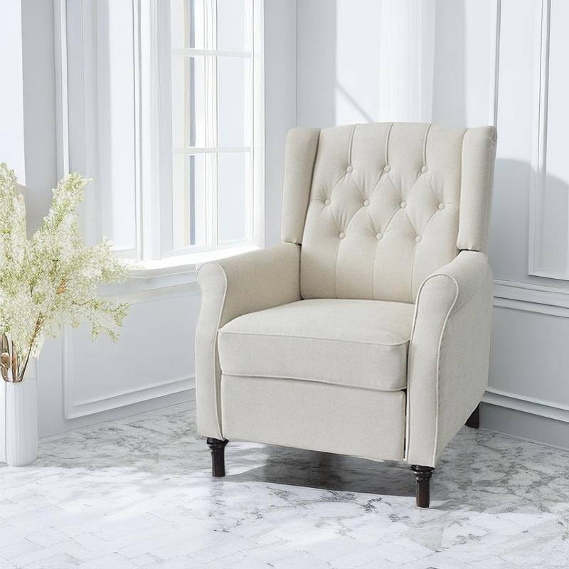 Cozy Beige Recliner Sofa Armchair