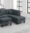 Charcoal Comfort Sectional Sofa Set with Storage Ottoman