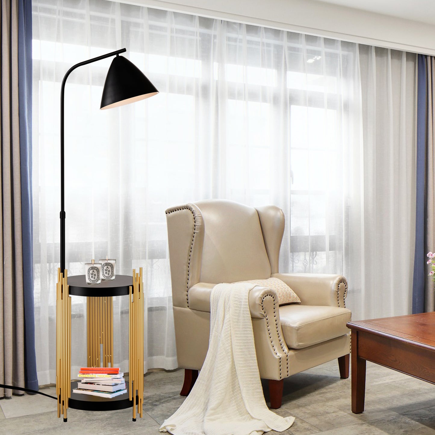 Chic Floor Lamp with Industrial Charm