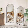 Sleek Black Arch Full-Length Mirror