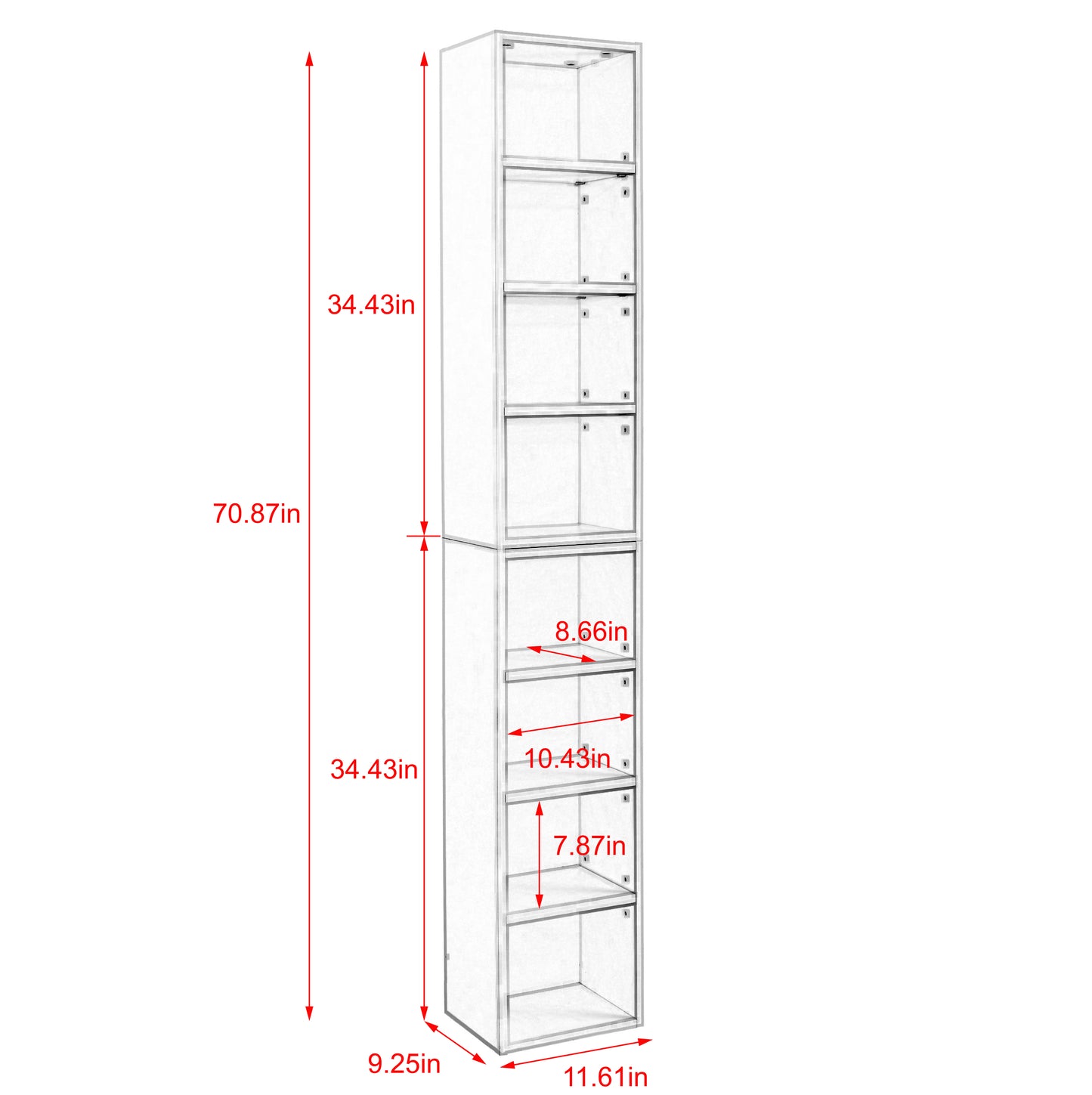 Slim Media Tower - Tall Storage for CDs, DVDs & Books