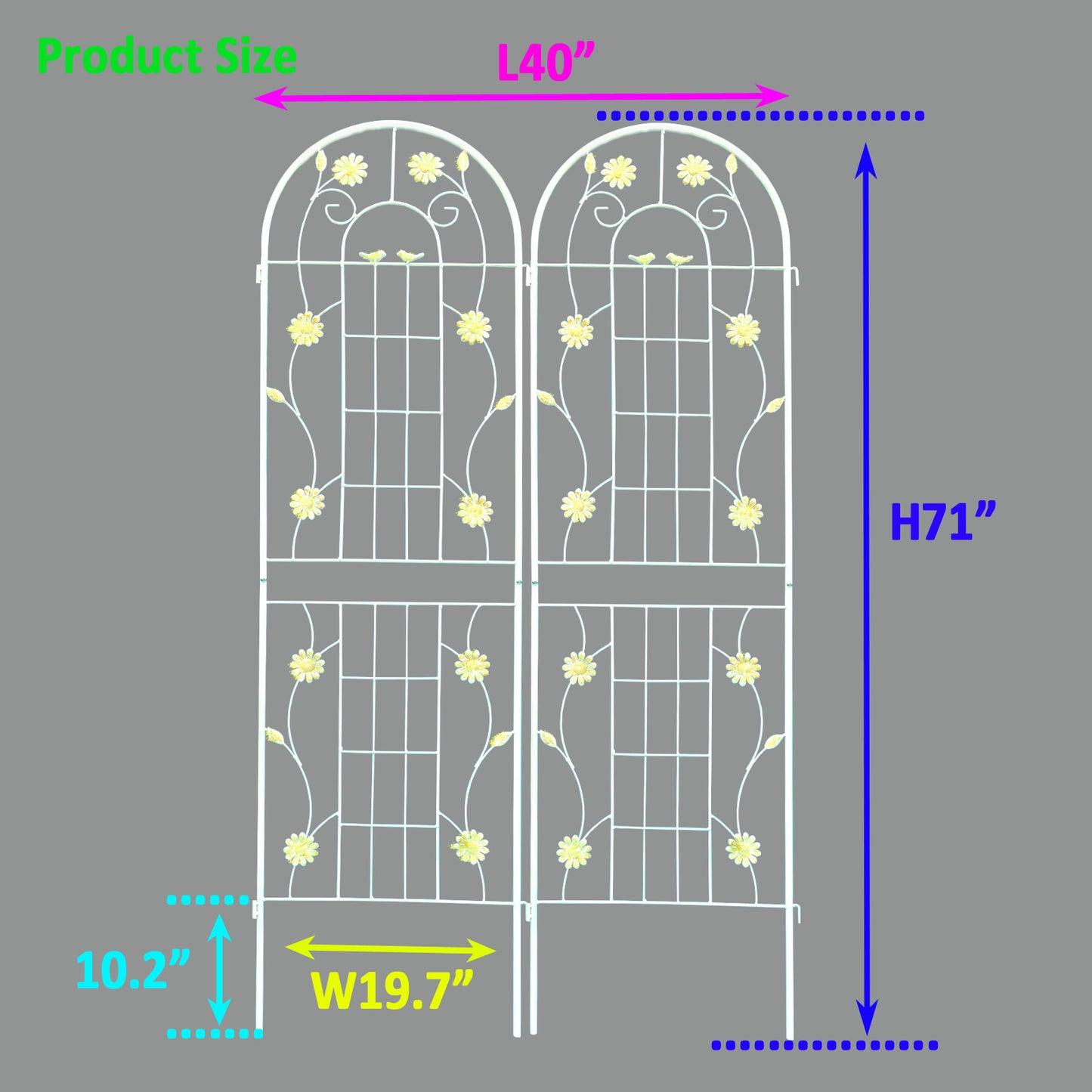 Flower Power Trellis - Rustproof Support for Climbing Plants