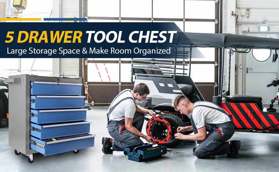 Rolling Tool Chest with Easy-Glide Drawers