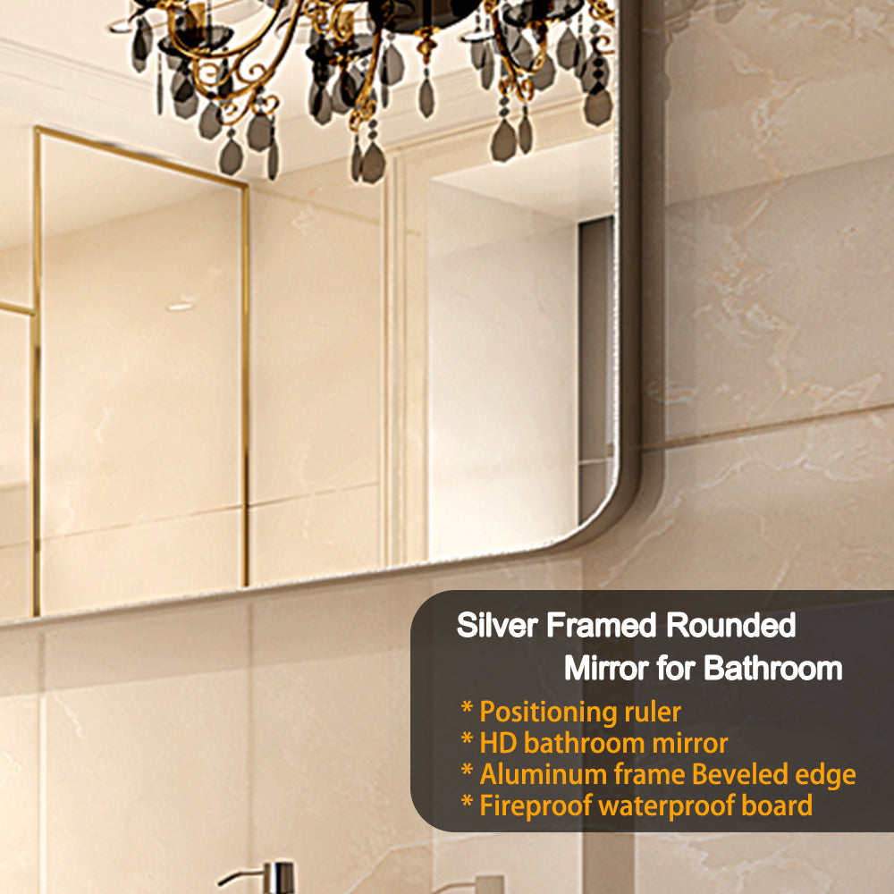 Sleek Silver Rectangle Wall Mirror