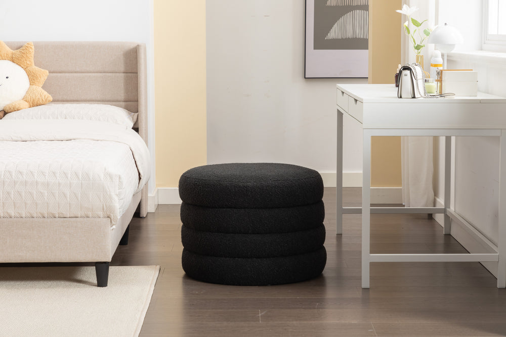 Stylish Black Storage Ottoman