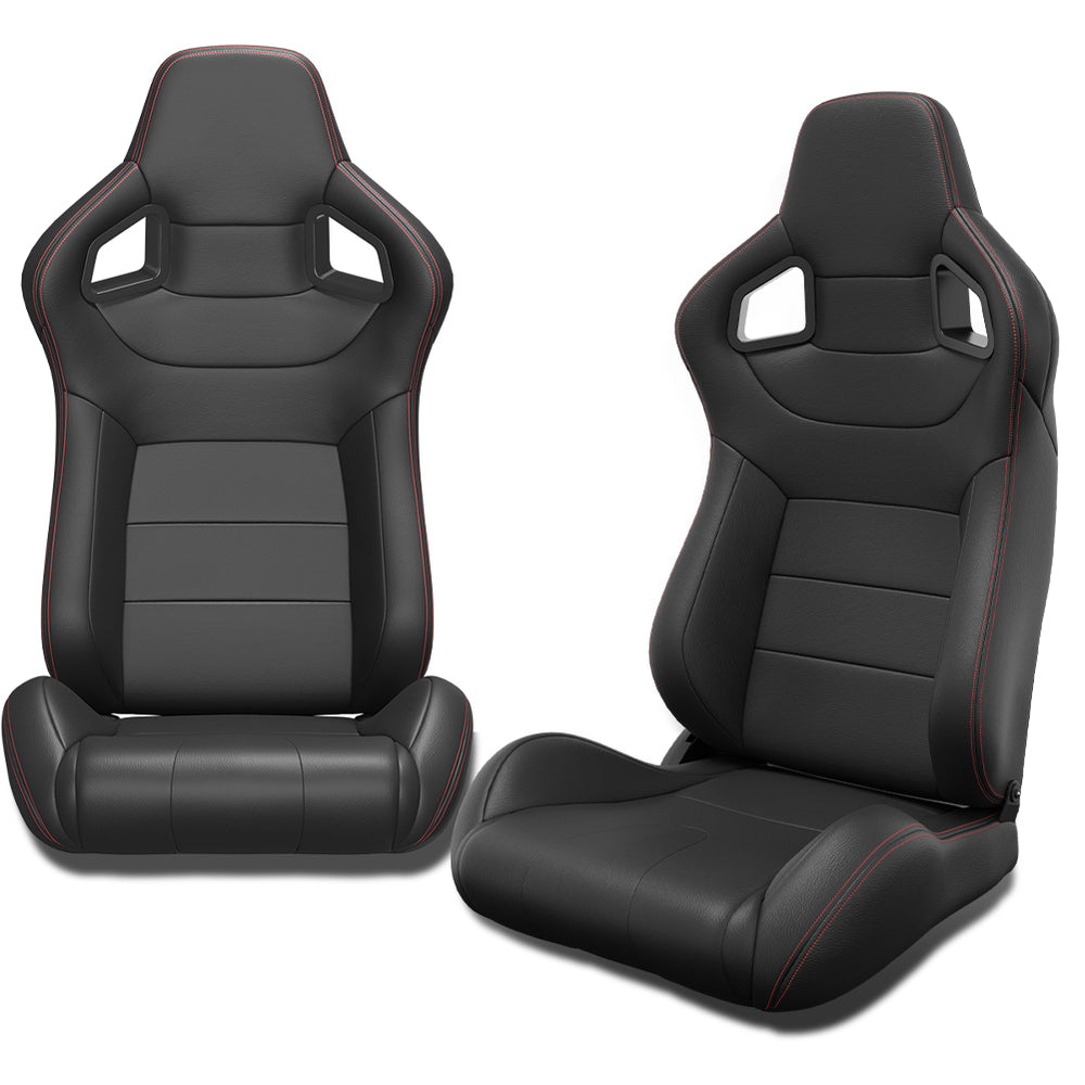 Dynamic Racing Seat Duo with Red Stitching