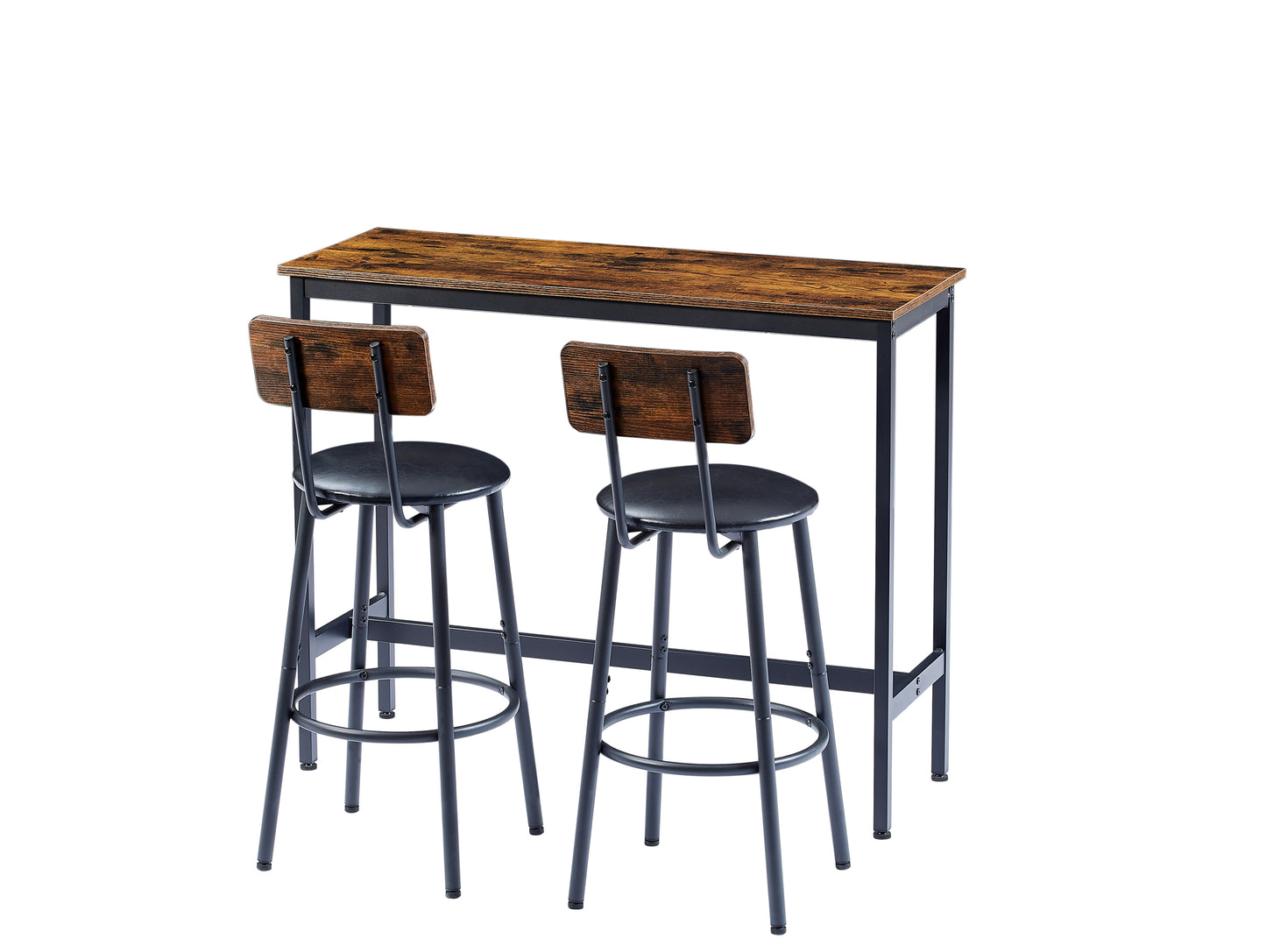 Rustic Charm Bar Table Set with Cozy Stools