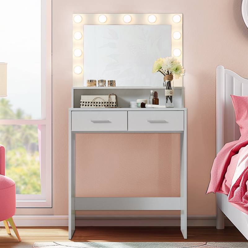 Glam Light-Up Vanity Desk with Storage