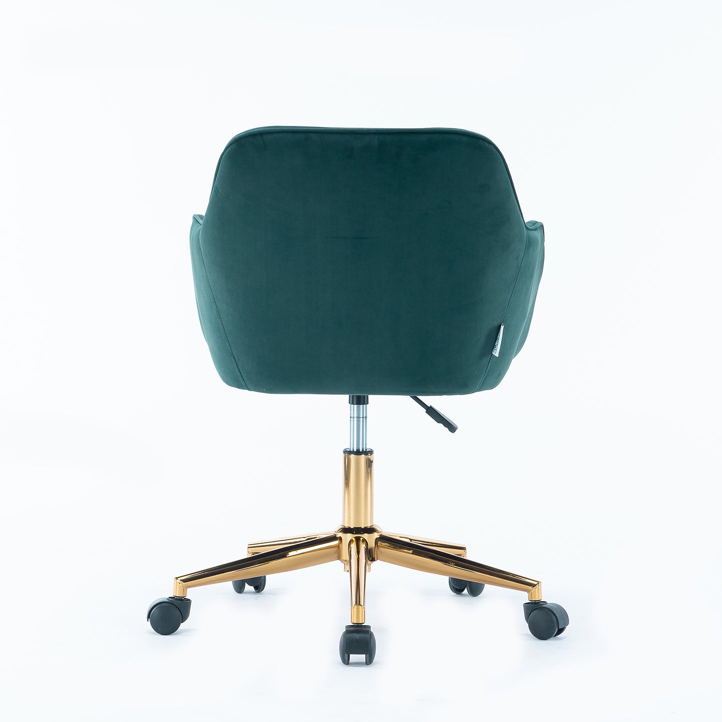 Chic Velvet Spin Chair with Gold Legs - Dark Green