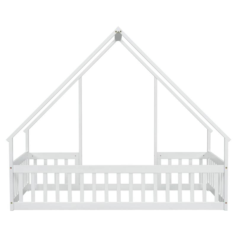 Cozy Twin House Bed with Safety Guardrails