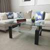 Sleek Black Glass Coffee Table for Modern Living Rooms