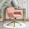 Chic Pink Office Chair with Golden Base